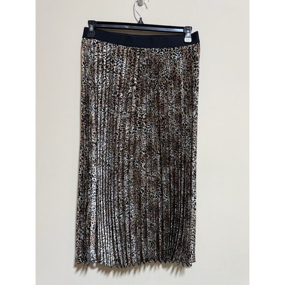 The Limited Leopard Print Waffle Long Skirt Large Pull On Stretch Waist Brown - Picture 4 of 11